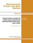 Cover of: Literature review on health and fatigue issues associated with commercial motor vehicle driver hours of work