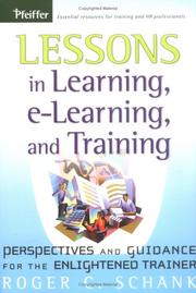 Lessons in learning, e-learning, and training : perspectives and guidance for the enlightened trainer