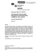 Cover of: Non-financial corporate risk management and exchange rate volatility in Latin America