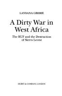A dirty war in West Africa by Lansana Gberie