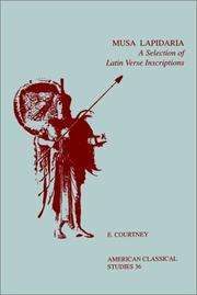 Cover of: Musa Lapidaria: A Selection of Latin Verse Inscriptions (American Classical Studies ; No. 36)