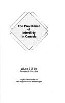 Cover of: prevalence of infertility in Canada.