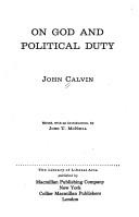 Cover of: On God and political duty