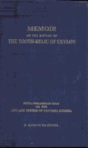 Memoir on the history of the tooth-relic of Ceylon by J. Gerson da Cunha