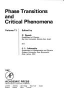 Phase Transitions and Critical Phenomena by Cyril Domb