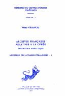 Archives françaises relatives à la Corée by Marc Orange