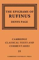 Cover of: Rufinus: The Epigrams of Rufinus (Cambridge Classical Texts and Commentaries)