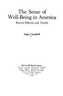 Cover of: sense of well-being in America: recent patterns and trends