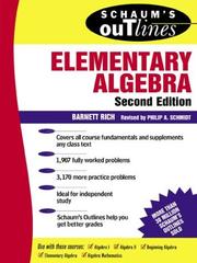 Schaum's outline of theory and problems of elementary algebra