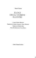 Cover of: Elogi degli uomini illustri