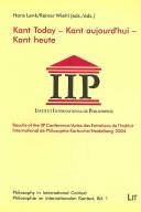 Cover of: Kant today = by Hans Lenk and Reiner Wiehl, editors.