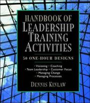 Cover of: Handbook of Leadership Training Activities: 50 One-Hour Designs