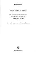 Cover of: Major critical essays | Bernard Shaw