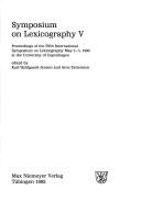 Cover of: Symposium on Lexicography (Lexicographica: Series Maior)