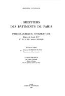 Cover of: Greffiers des bâtiments de Paris: procès-verbaux d'experties.