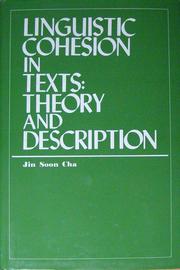 Cover of: Linguistic cohesion in texts: theory and description.
