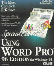 Cover of: Using Word Pro 96 for Windows 95