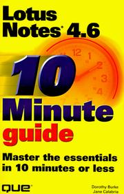 Cover of: 10 minute guide to Lotus Notes 4.6