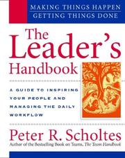 Cover of: The leaderʼs handbook: making things happen, getting things done