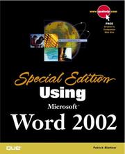 Cover of: Using Microsoft Word 2002
