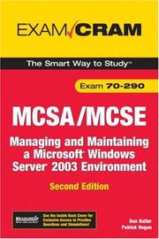 MCSA/MCSE 70-290 exam cram by Dan Balter, Patrick Regan