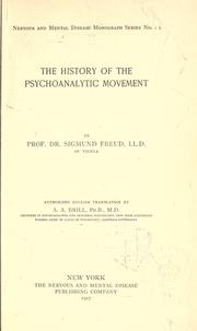 Cover of: The history of the psychoanalytic movement. by Sigmund Freud