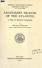 Cover of: Legendary islands of the Atlantic: a study in medieval geography.