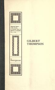 Cover of: Gilbert Thompson by Benjamin, Marcus