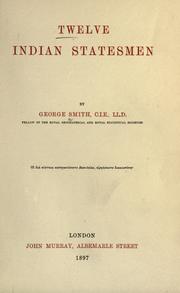 Cover of: Twelve Indian statesmen by George Smith