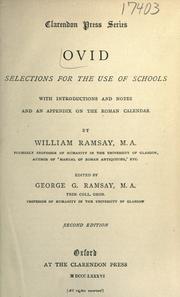 Cover of: Ovid: selections for the use of schools