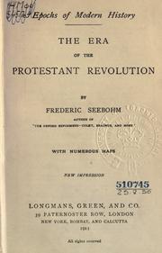 Cover of: The era of the Protestant revolution.