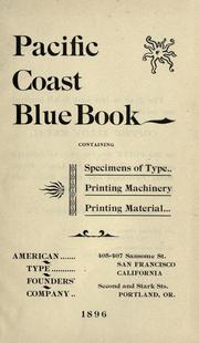 Cover of: Pacific coast blue book by American Type Founders Company.