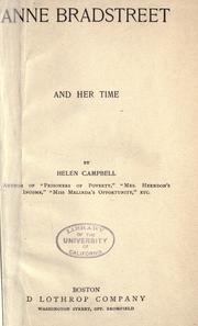Cover of: Anne Bradstreet and her time