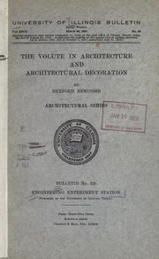 Cover of: The volute in architecture and architectural decoration