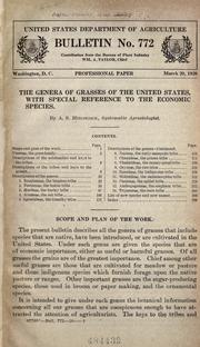 Cover of: The genera of grasses of the United States: with special reference to the economic species