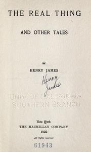 The real thing by Henry James Jr.