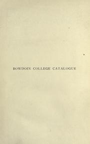 Cover of: General catalogue of Bowdoin college, 1794-1916.