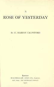 Cover of: A rose of yesterday