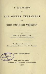 Cover of: A companion to the Greek testament and the English version. by Philip Schaff