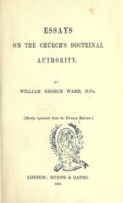 Cover of: Essays on the Church's doctrinal authority