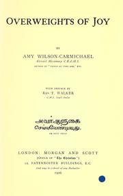 Cover of: Overweights of joy by Amy Carmichael