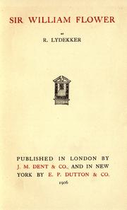 Cover of: Sir William Flower