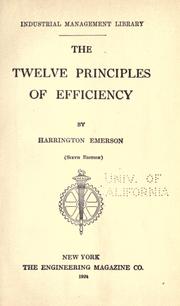 Cover of: The twelve principles of efficiency by Harrington Emerson