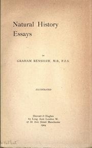 Cover of: Natural history essays by Graham Renshaw