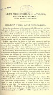 Cover of: Reclamation of alkali land at Fresno, California.