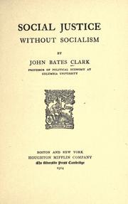 Cover of: Social justice without socialism