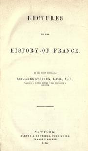 Cover of: Lectures on the history of France