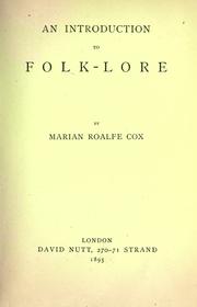Cover of: introduction to folk-lore.