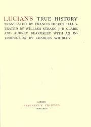 Cover of: Lucian's true history by Lucian of Samosata