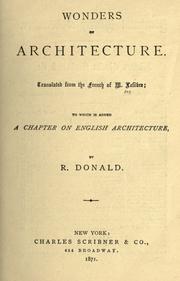 Cover of: Wonders of architectur